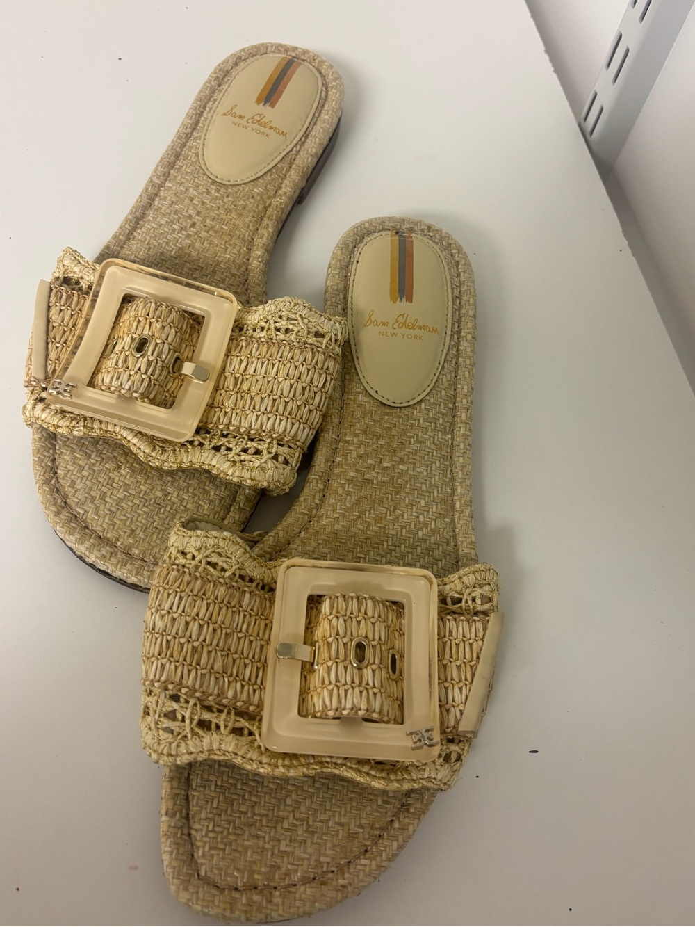 Sam Edelman New York Woven Straw Sandals - 10M